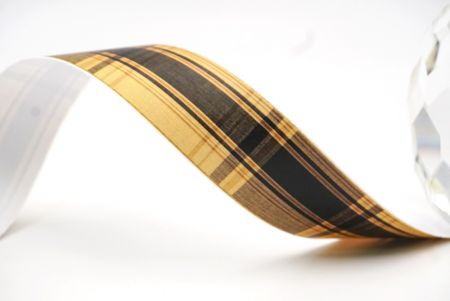 Schickes schwarzes und goldenes Karoband_AI